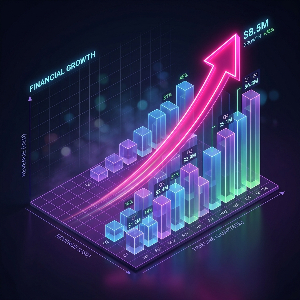 Digital Strategy 3D growth chart